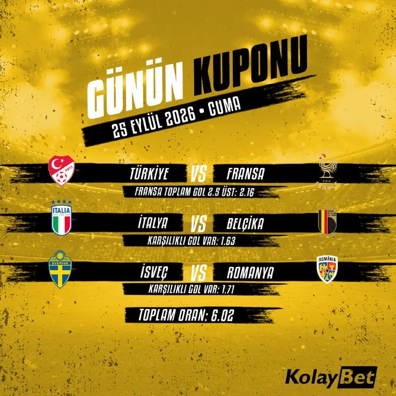 🔥⚽ GÜNÜN KUPONU | 25 EYLÜL 2026 Bugünün dikkat çeken milli maçlarından oluşan 3…