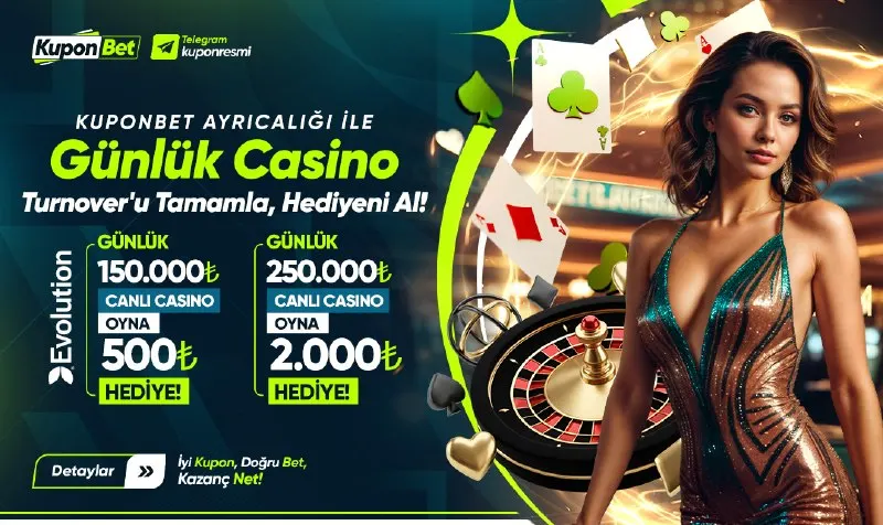 🎰 GÜNLÜK CASINO TURNOVER BONUSU! 📅 Görevi tamamla → “Talep Et” → Bonusunu al! 🎯 Evolution…