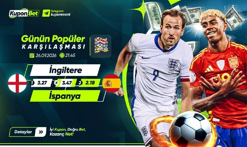 🇬🇧 İNGİLTERE 🆚 İSPANYA 🇪🇸 🔥 Günün popüler karşılaşmasında söz sende! ⚽️ Sence bu maçın…