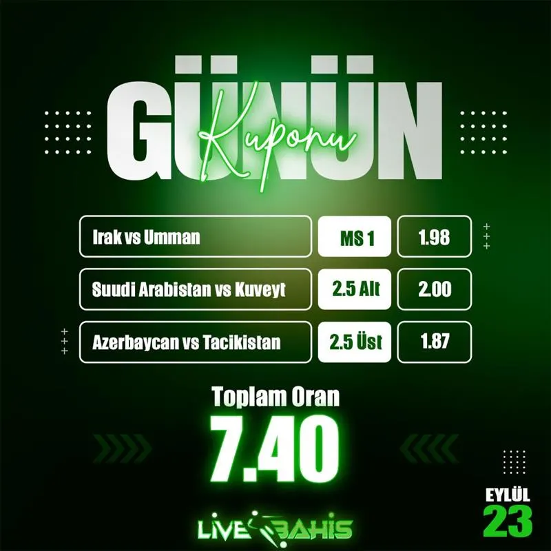 LiveBahis Analiz Ekibinin Hazırladığı Günün Kuponu Yayında ! %5️⃣0️⃣0️⃣ HOŞGELDİN BONUSU…