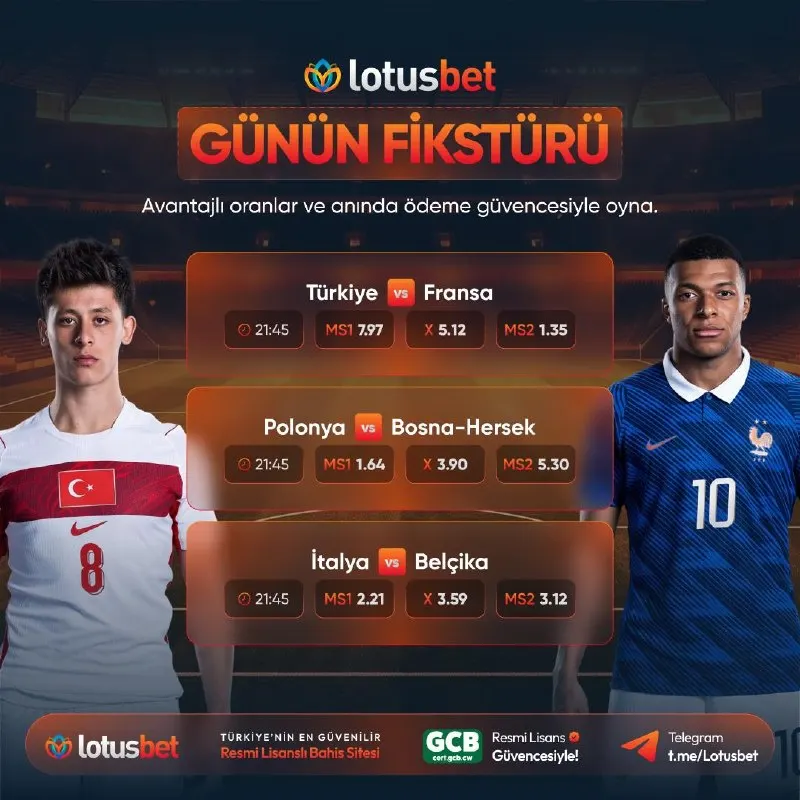 🤩 🤩🤩🤩🤩🤩 🤩🤩🤩🤩🤩🤩🤩 🤩 ⚽️ Günün maçlarında yüksek oranlar #LOTUSBET'te seni bekliyor, şimdi…