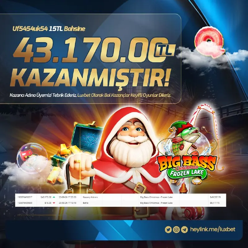KAZANAN ÜYEMİZİ TEBRİK EDERİZ! 🪙 Big Bass Christmas Frozen Lake - 2880x 📣 SIRADAKİ SENSİN!