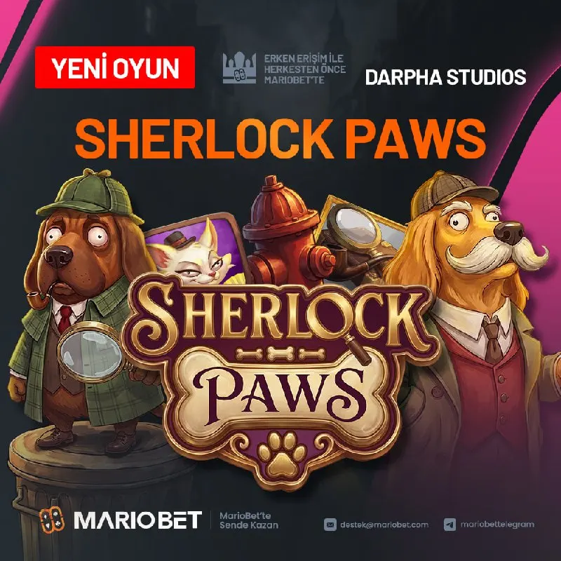Sherlock Paws MARİOBET'TE! 🐵 Darpha Studios sağlayıcısı özel erken erişim fırsatı! 👑…