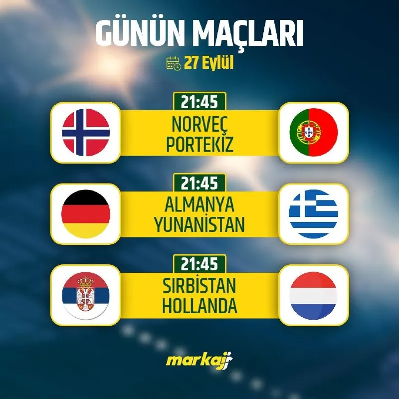 🌌🌌🌌🌌🌌 🌌🌌🌌🌌🌌🌌🌌 ⚽️ Günün en dikkat çeken mücadeleleri seni bekliyor. Norveç 🆚 Portekiz…