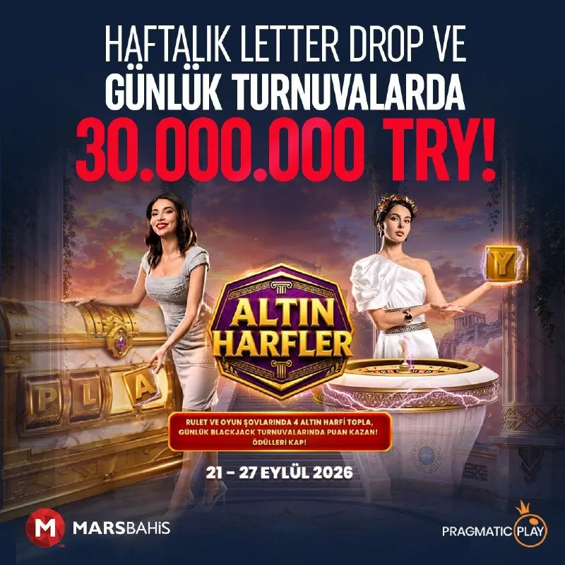 Pragmatic Play'den Altın Harfler! ⚡️⚡️ Rulet masaları ve oyun şovlarında 4 altın harfi…