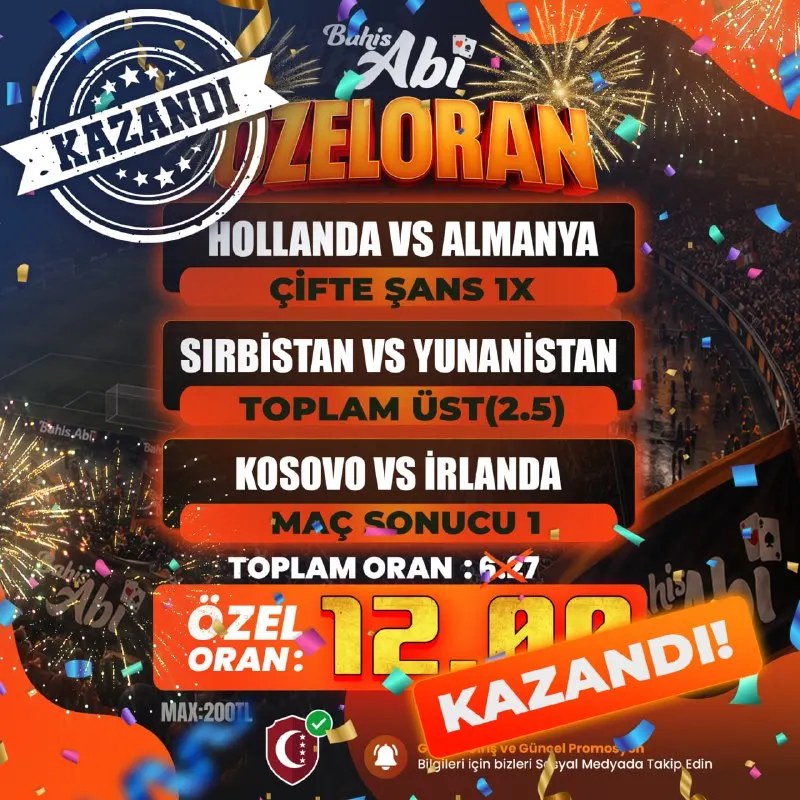 🤑 🟠🔴🥹🔴🔴 🤩🤩🤩🤩 ile hazırladığımız efsane kupon TAM İSABET! 🤩 Kupon coştu, herkesin yüzü…