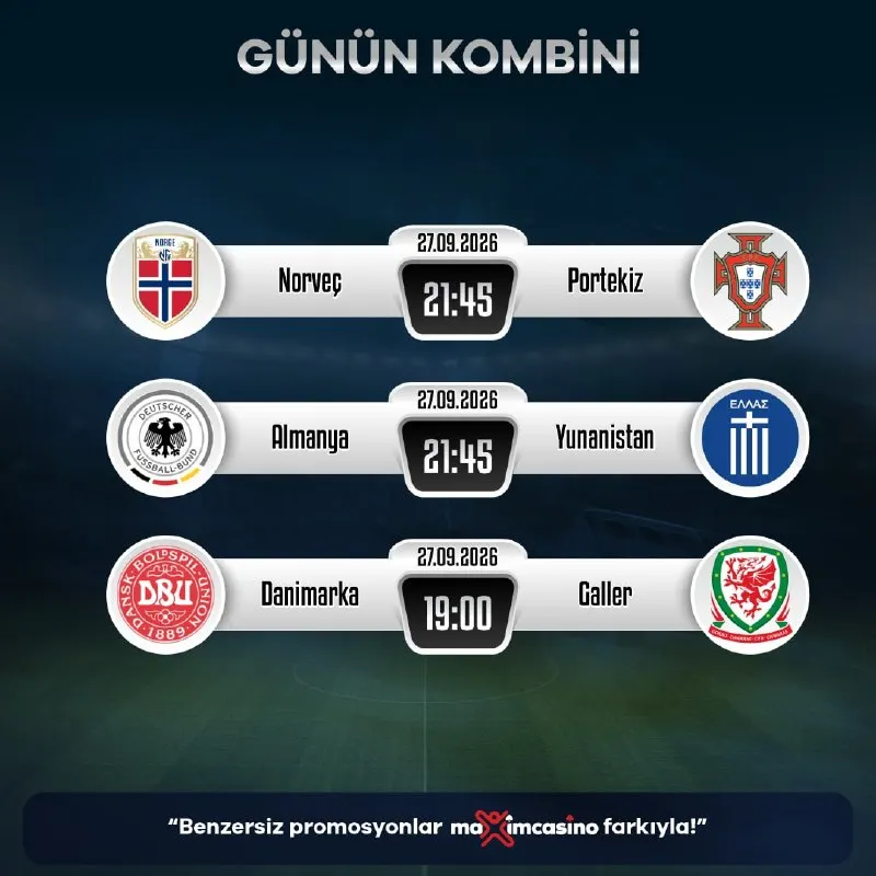 🟢 🥇Günün Popüler Maçları ve Kazandıran Kombini ⚽️🏀🏈⚾️🥎🎾🏐 🏆 Norveç ✅ Portekiz 🏆 Almanya ✅…