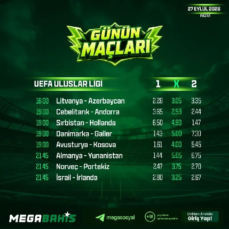 ⚽️ Benzersiz Oranlarla Günün Maçları 💸 Bol Şanslar Dileriz! 🎃🎃🎃🎃🎃🎃 Güncel Giriş ➡️ TIKLA