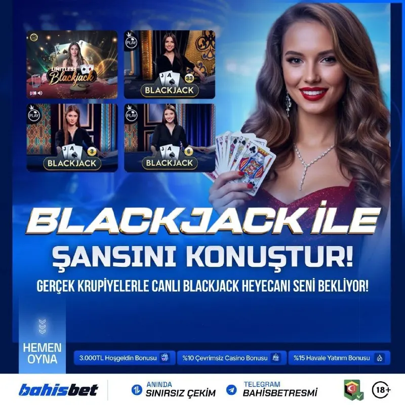 🔴Blackjack: Strateji ve Şansın Buluşması!⚫️ 🔥Gerçek krupiyelerle canlı masalarda heyecan…