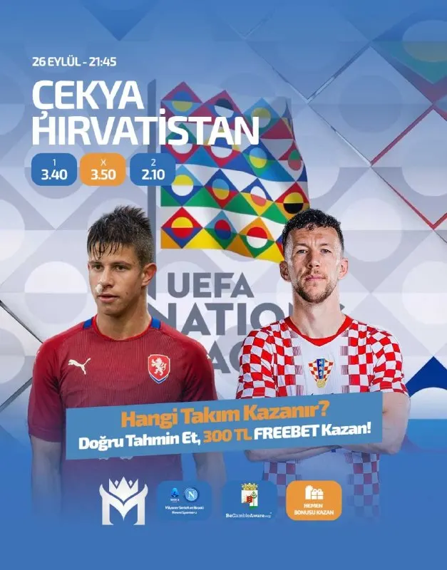 🚨🚨 MİLYONER DE 300 TL FREEBET KAZANMA ŞANSI 🚨🚨 ⚽️ Çekya ⚔️ Hırvatistan 📅 26 Eylül |…