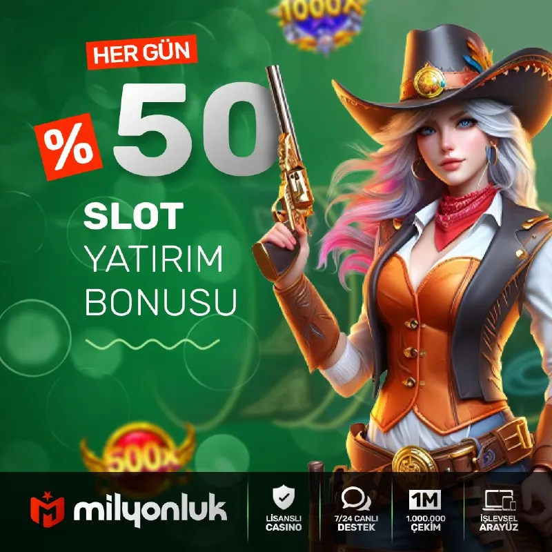 %50 SLOT ÖZEL YATIRIM BONUSU ⚡️ Milyonluk'tan slot oyuncularına efsane bonus! 💚 Slot…