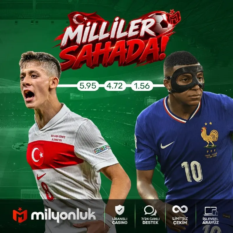 🇹🇷 Bu akşam 21.45'te gözler sahada, heyecan Milyonluk'ta! 🇹🇷🇹🇷 🆗 Türkiye ile Fransa'nın…