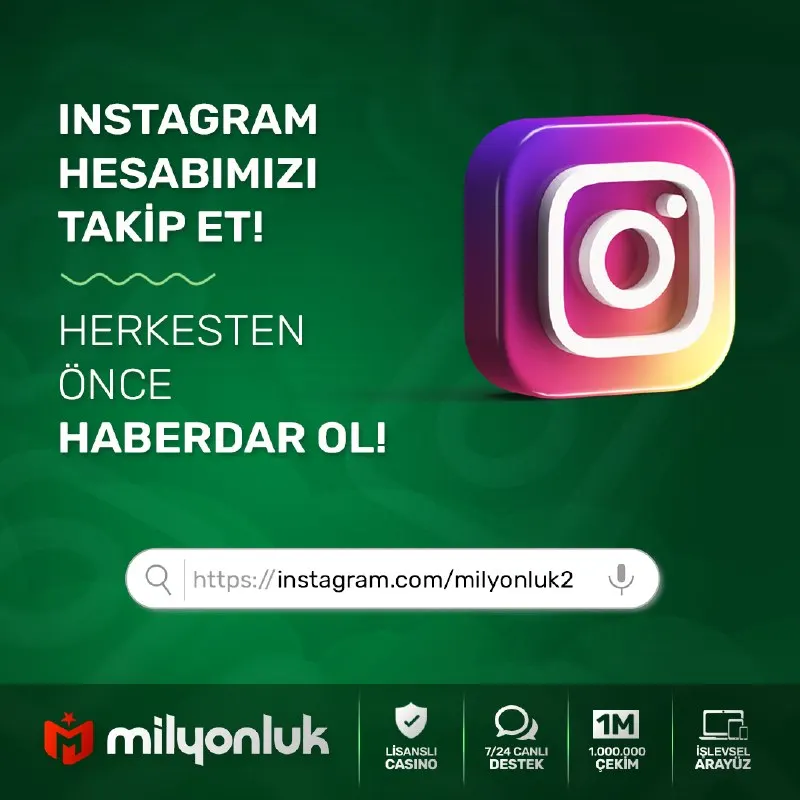 ⭐️ Instagram hesabımızı şimdi takip et! 💎 Kampanya, duyuru, freebet ve freespin…