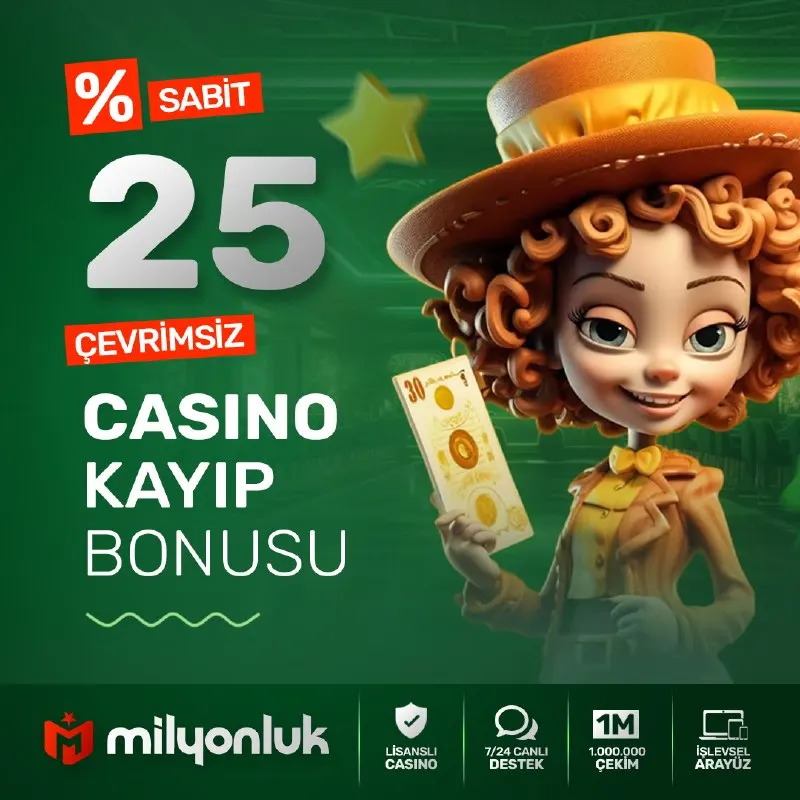Casino kayıplarında efsanevi bir bonus oranı! 💚 %25 Sabit Anlık Casino Kayıp Bonusu ❤️…