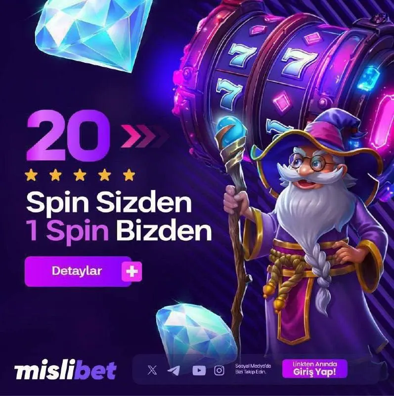 🎰 #Mislibet'ten Slot Severlere Müjde 🎆 ➡️ 2️⃣0️⃣ Spin Sizden 🎰 ➡️ 1️⃣ Spin Bizden 🎰 🚨…