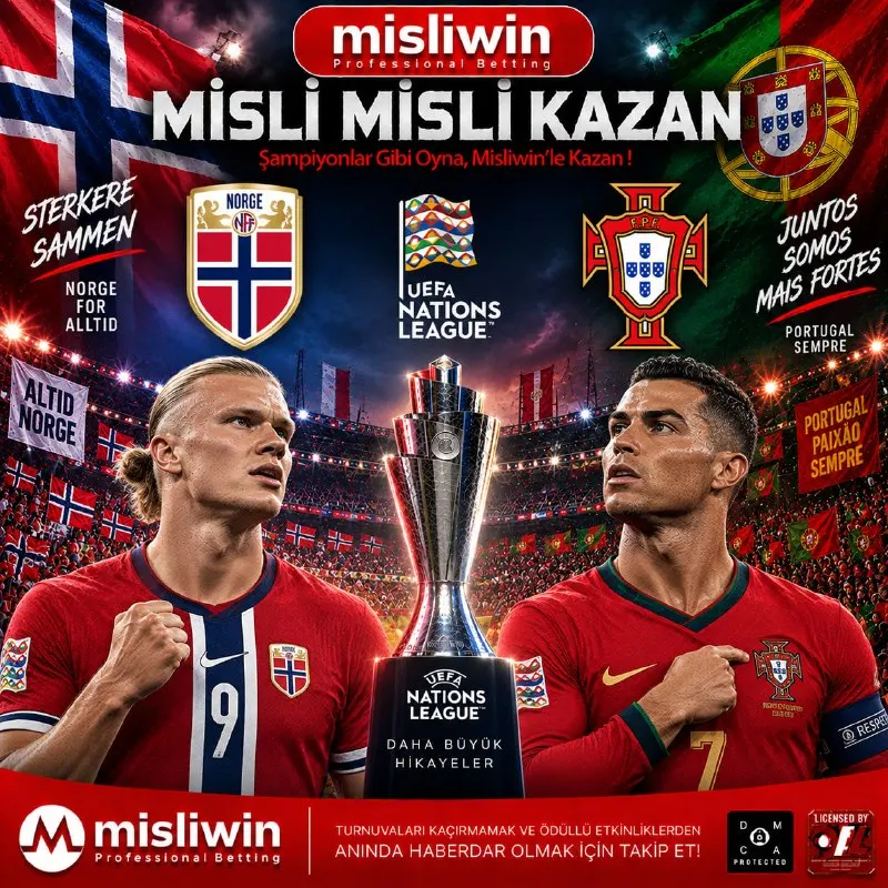 🏆 UEFA Uluslar Ligi 📅 27.09.2026 ⚽️ Norveç - Portekiz ✍🏻 KG Var ✍🏻 SKOR 1-1 ❤️❤️❤️ SOSYAL…