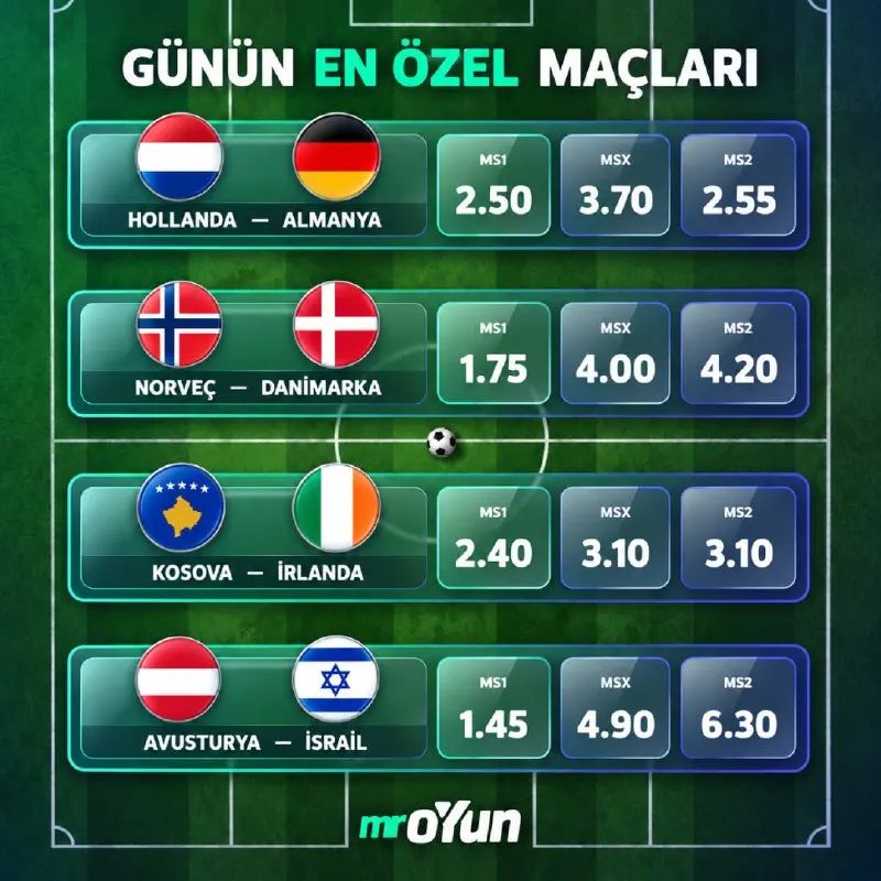 ⚽️ Günün en özel maçları Uluslar Ligi’nde! 🇳🇱 21:45 | Hollanda – Almanya 🇳🇴 21:45 |…
