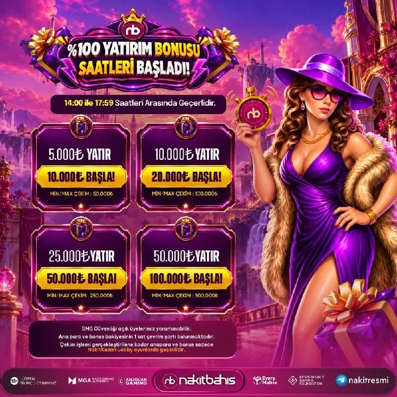 🍀%100 Yatırım Bonusu Fırsatı🔘 🕐14.00 - 17.59 saatleri arasında 💵Eğlenceyi başlarken…