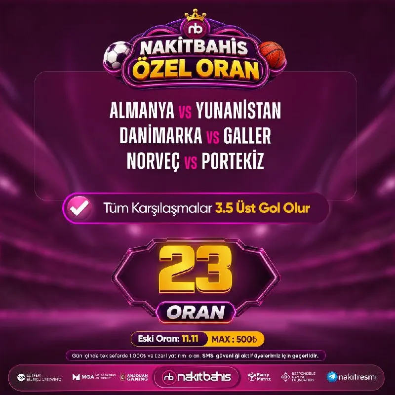 🔥23 Özel Oran 🔥 🔫MAX : 500₺🔫 ✅Gün içinde tek seferde 1.000₺ ve üzeri yatırımı olan, SMS…