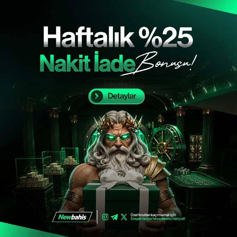 🚨 HAFTANIN AVANTAJI NEWBAHİS’TE! 🚨 💰 HAFTALIK %25 NAKİT İADE BONUSU! 🔄 Kayıplarına karşı…
