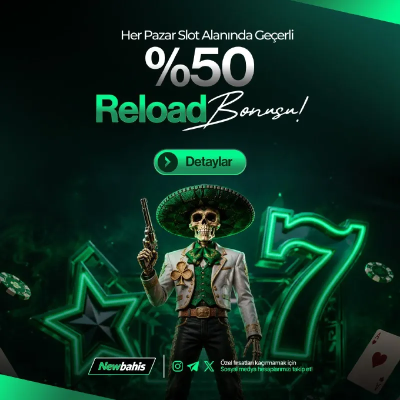 🔥 PAZARIN SLOT AVANTAJI! 🎰 💥 %50 RELOAD BONUSU! 📅 Her Pazar 🎯 Slot Alanında Geçerli ⚡…