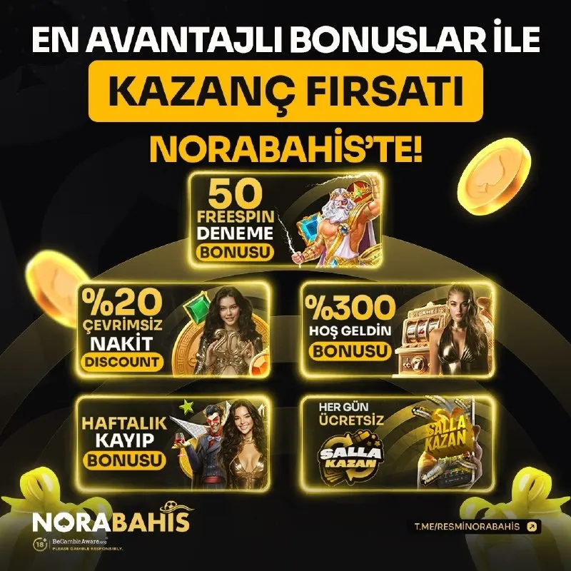 💛 EN AVANTAJLI BONUSLAR #NORABAHİS'TE! 💛 👑 Kazanmaya bir adım önde başla ⭐️ 50 Freespin…