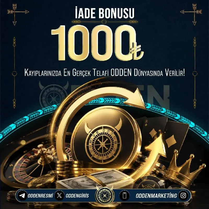 💰 1️⃣0️⃣0️⃣0️⃣₺ İADE BONUSU! 😂 ODDEN’de kayıpların telafisiz kalmaz! 🚀 1000₺’ye kadar…