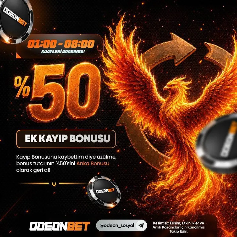 🤩 Küllerinden doğma saati geldi! ⏰ 01:00 – 08:00 saatleri arasında 😉 %50 Anka Bonusu ile…