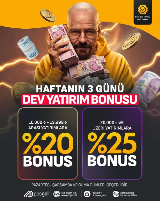 🚨🔥 HAFTANIN 3 GÜNÜ DEV YATIRIM BONUSU! 💰 20.000 TL VE ÜZERİ YATIRIMLARA 🎁 %25 BONUS ⚡…