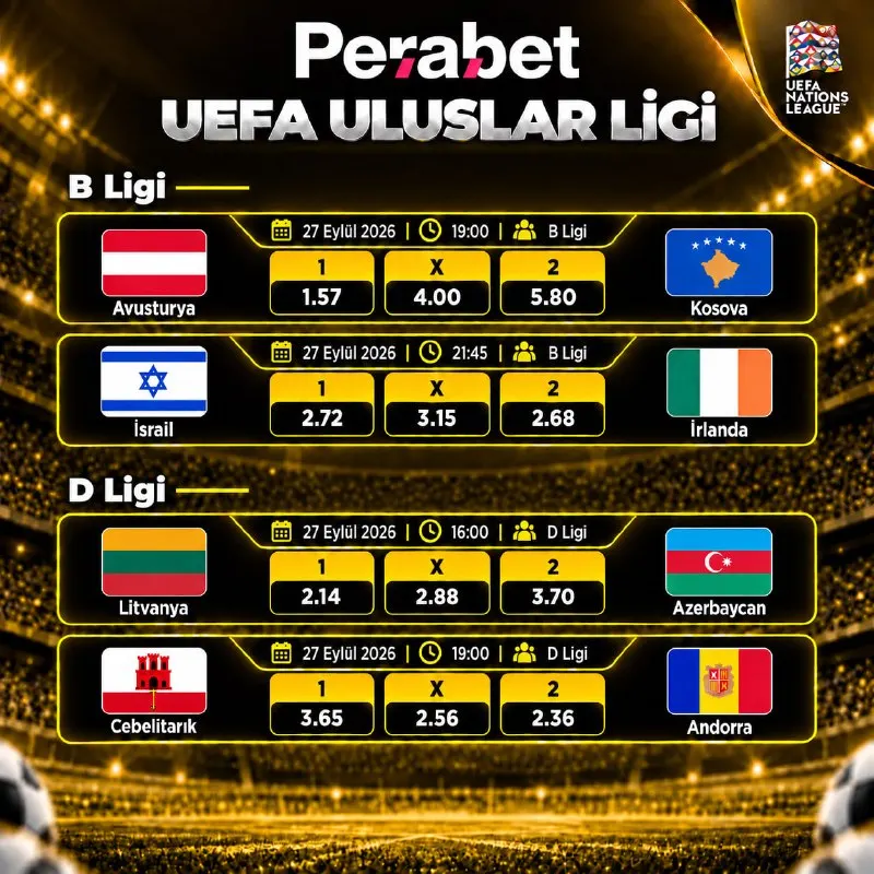 🌍 Uluslar Ligi’nde heyecan devam ediyor! B ve D ligleri için geri sayım başladı 🔥…