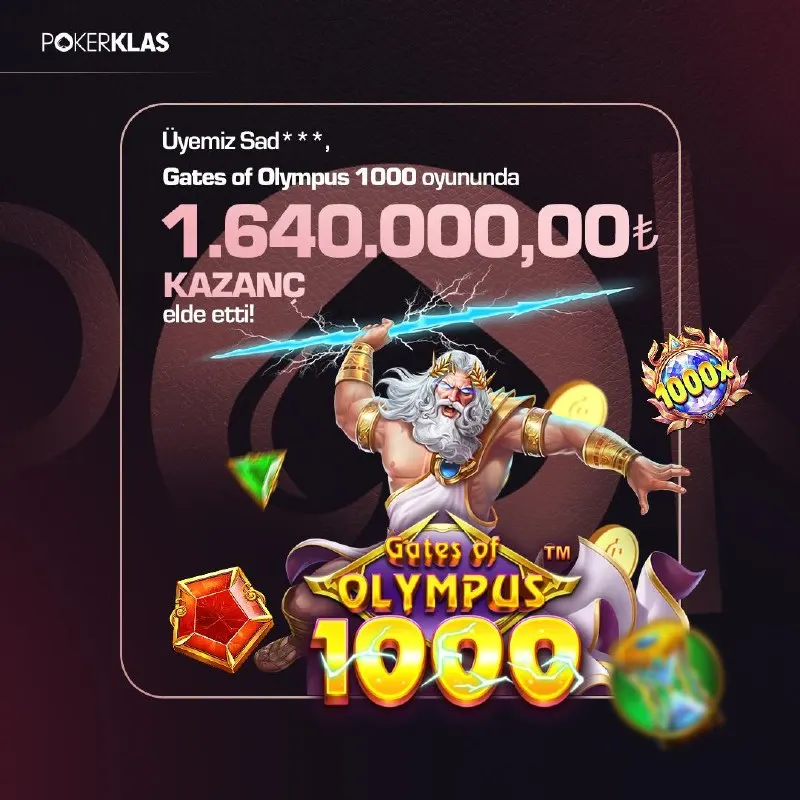 🔥 Kazanca Giden Yol POKERKLAS’tan Geçer! 🪙 👑 Üyemiz Sad***, Gates of Olympus 1000…