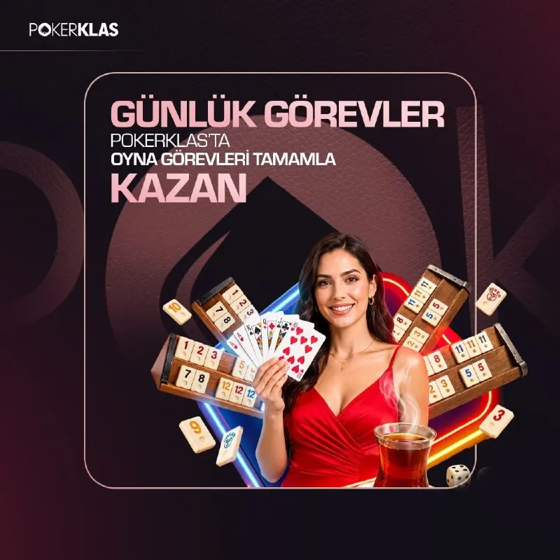 🎯 POKERKLAS’TA GÜNLÜK GÖREVLER BAŞLIYOR! 🃏 Poker ve Okey oyna, günlük hedeflerini…