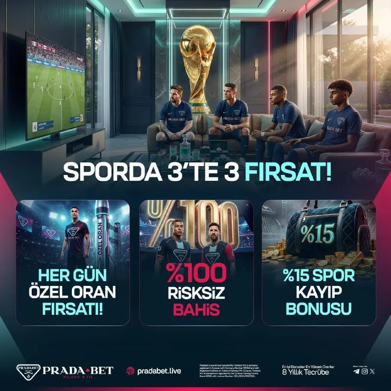 ⚽️ SPORDA 3’TE 3 FIRSAT! PradaBet’te spor tutkunlarını kazandıran fırsatlar bekliyor! 🔥…