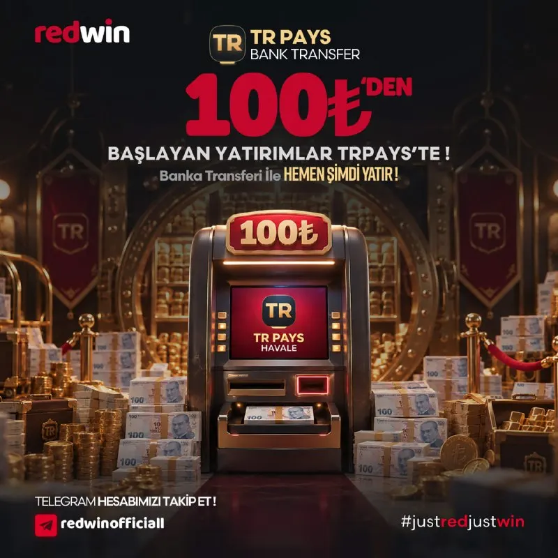 Trpays Bank Transfer ile min. 100₺ yatırım fırsatı Redwin'de ❤️