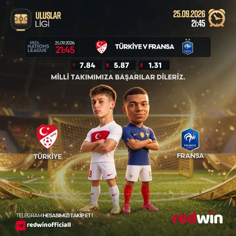🇹🇷 Temsilcimiz A Millî Futbol takımımıza Fransa ile oynayacağı karşılaşmada başarılar…