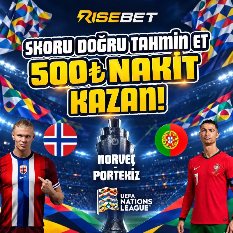 ⭐⭐⭐⭐⭐ 🇳🇴 Norveç 🇪🇺 Portekiz 🇵🇹 ⚽️ Skoru Doğru Tahmin Eden İlk 50 Kişiden Biri Ol! 500₺…