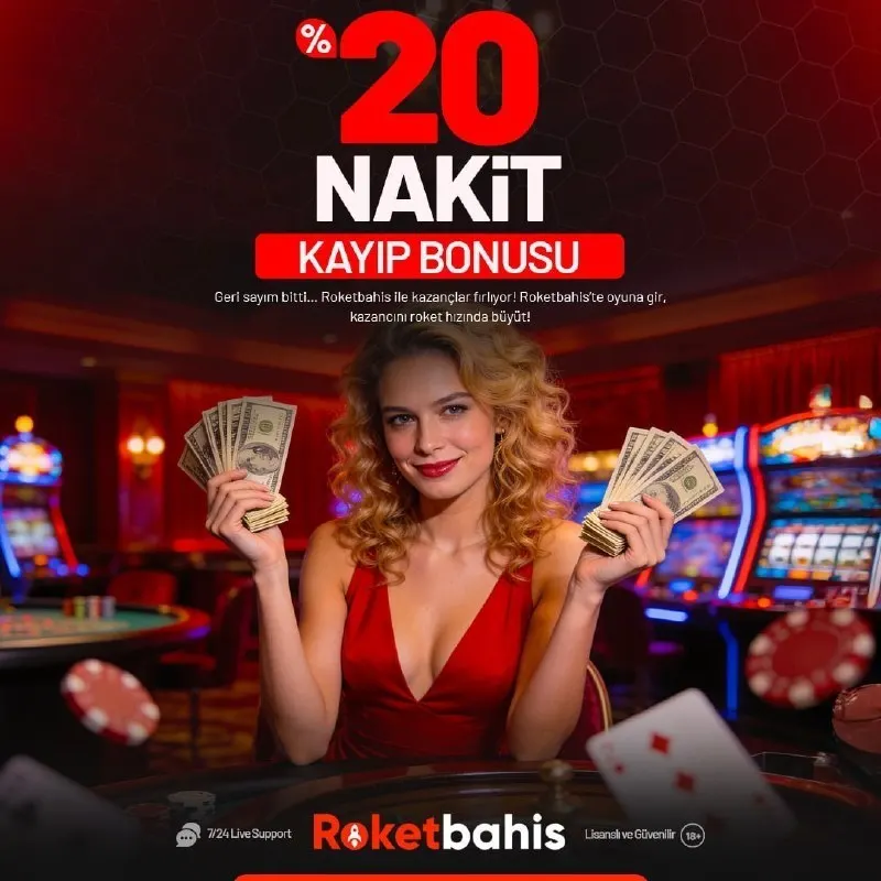 🥇 %20 NAKİT KAYIP BONUSU! 🚀 ROKETBAHİS'TE Limit Sizsiniz! ✔️ Çevrim Yok ✔️ Çekim Limiti…