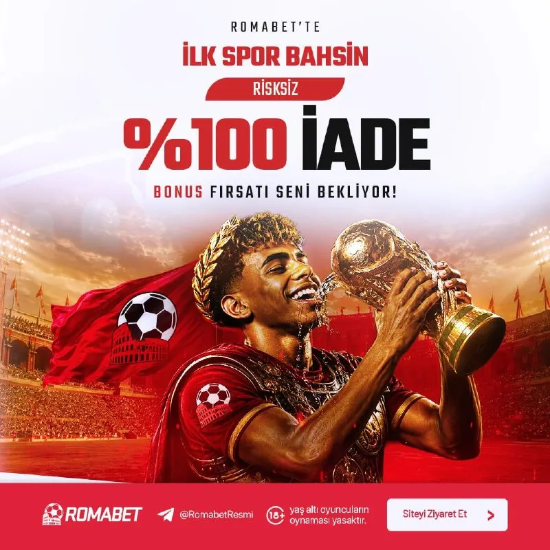 ⚽️%100 RİSKSİZ BAHİS! 🍀Romabet'te spor bahislerine özel ilk kuponda kaybetmek yok!…