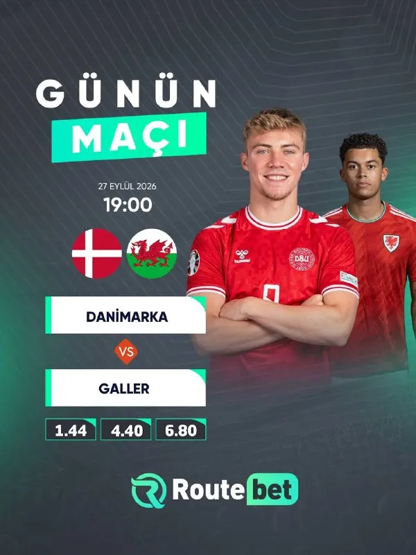 Günün Maçı! ⚽️ Danimarka 🆚 Galler ⏰ 19:00 📺 Maç Yayını HD Kaliteyle Route TV'de! Direkt…