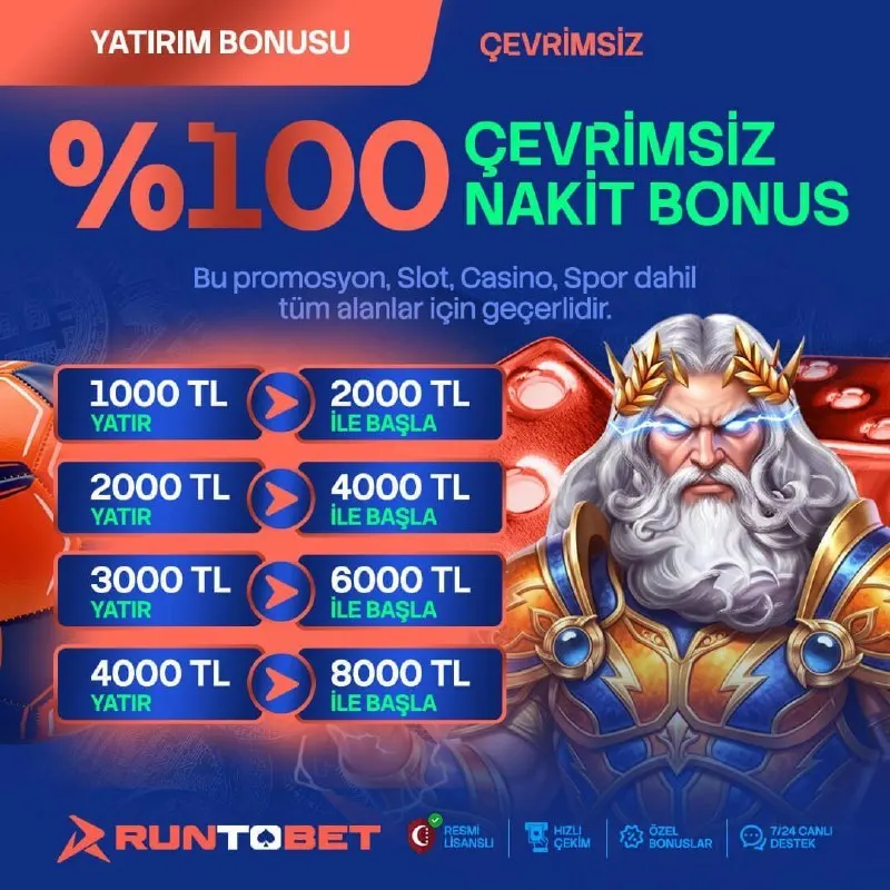 🔥 YATIRDIĞIN KADAR BİZDEN! 🔥 HAFTA SONUNA ÖZEL 🎁 %100 NAKİT SPOR & SLOT BONUSU ⚽️🎰 🚀…