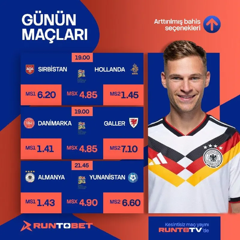 🔥 BU AKŞAM SAHNE FUTBOLUN! 🔥 ⚽️ 19:00 | 🇷🇸 SIRBİSTAN 🆚 🇳🇱 HOLLANDA ⚽️ 19:00 | 🇩🇰…