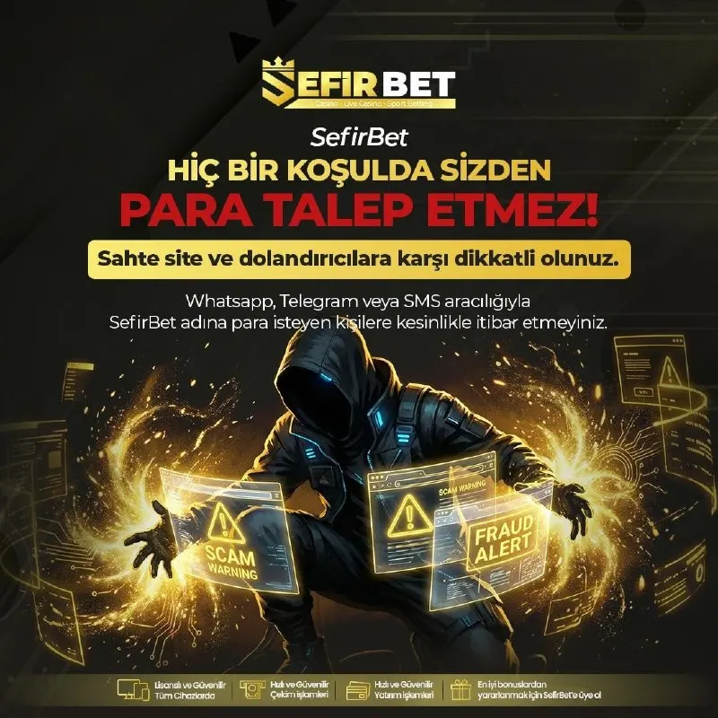 🔐SEFİR BET’TE GÜVENLİ ERİŞİM ÖNEMLİ! ✅Telegram kanalımızı takip et, güvenli oyun zevkinin…