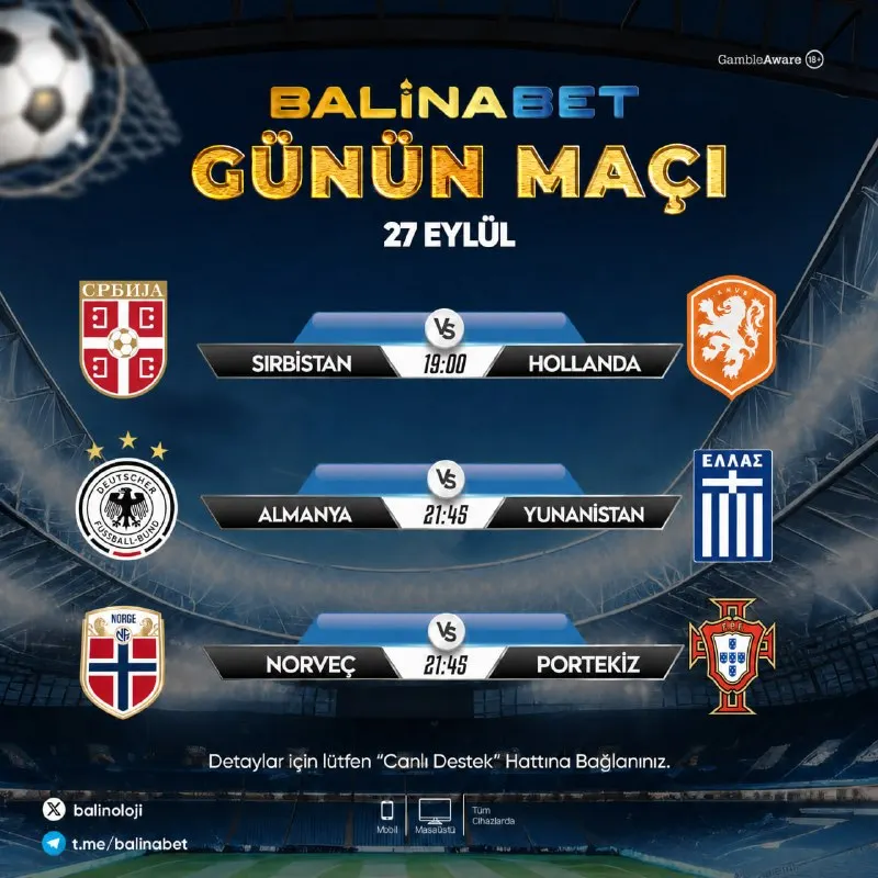 ⚽️ BalinaBet Günün Maçları ⚽️Kuponunu Balina'da Yap Sporda da Kazanmanın Tadını dÇıkar! 🔗…