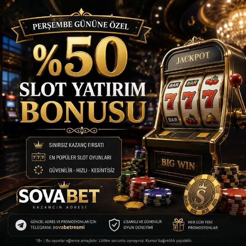 🎰PERŞEMBE’YE ÖZEL %50 SLOT YATIRIM BONUSU! Perşembe gününe özel fırsat Sovabet’te! ✨ Slot…