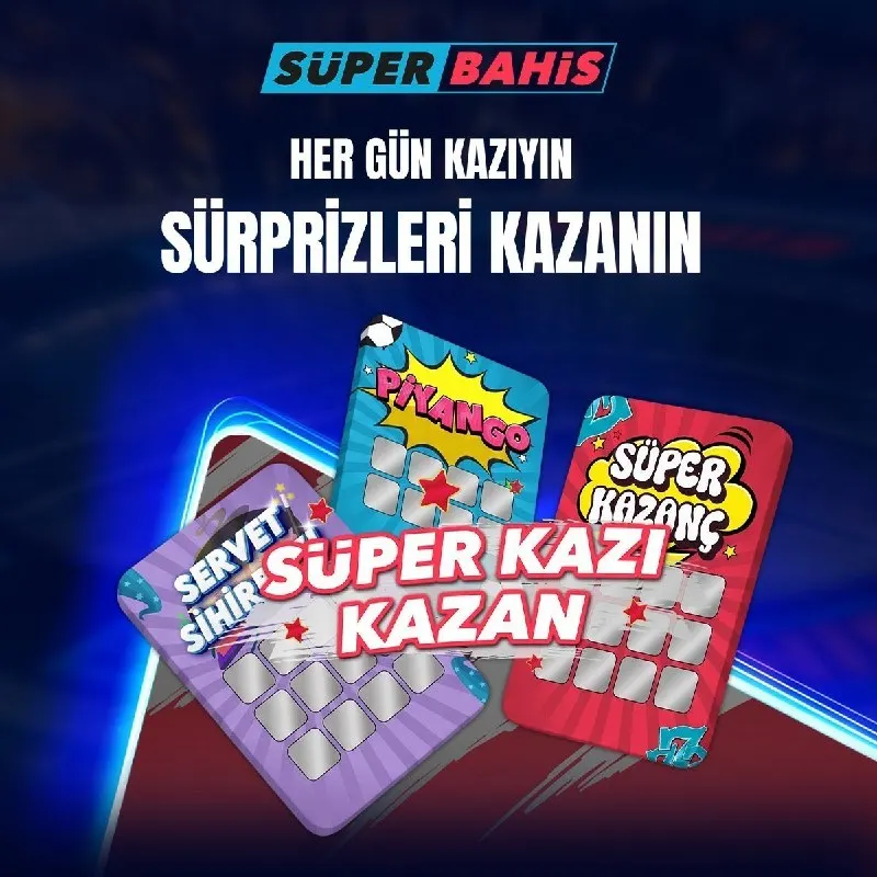🎟 SÜPERBAHİS'TE KAZI KAZAN PARTİSİ 🎟 🔥 Her gün sürpriz ödüller şanslı kazı kazan…