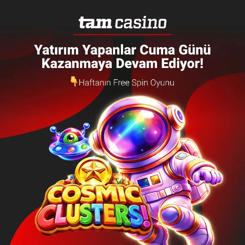 Bu haftaki aktif üyelerimize özel free spinler Cosmic Clusters! oyununa eklendi…