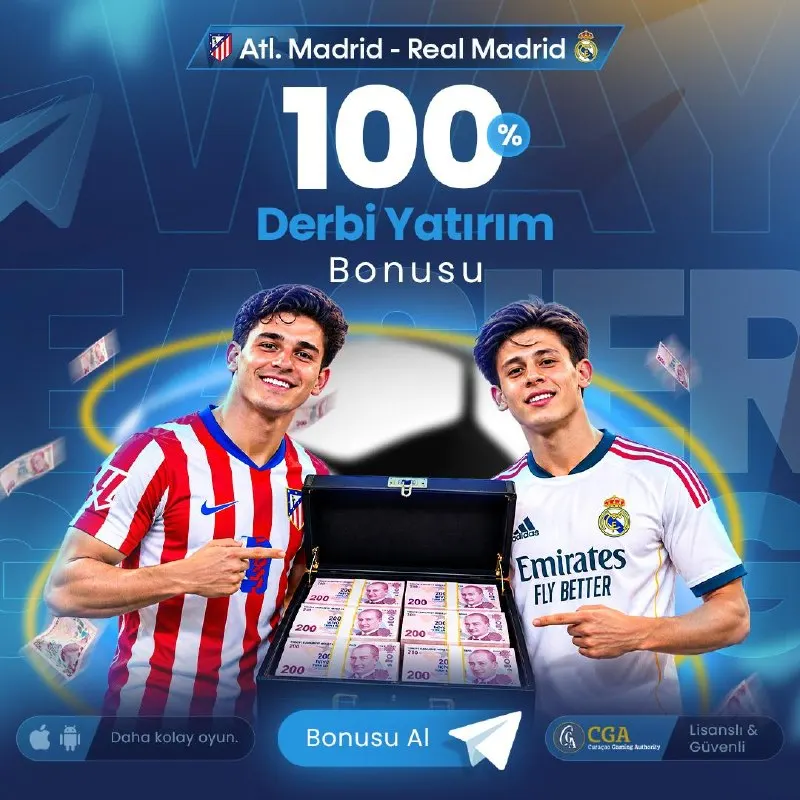 💫 DERBİ GECESİ TELEBET’TE! ⚽️ Atl.Madrid 🆚️ Real Madrid 🏟️ Dev mücadeleye özel %100 Derbi…