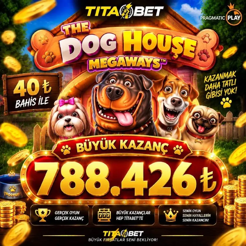 💸 BÜYÜK KAZANÇ GELDİ! 💸 🐶THE DOG HOUSE oyununda 💰40 TL BET İLE 788.426 TL KAZANÇ! 🚀…