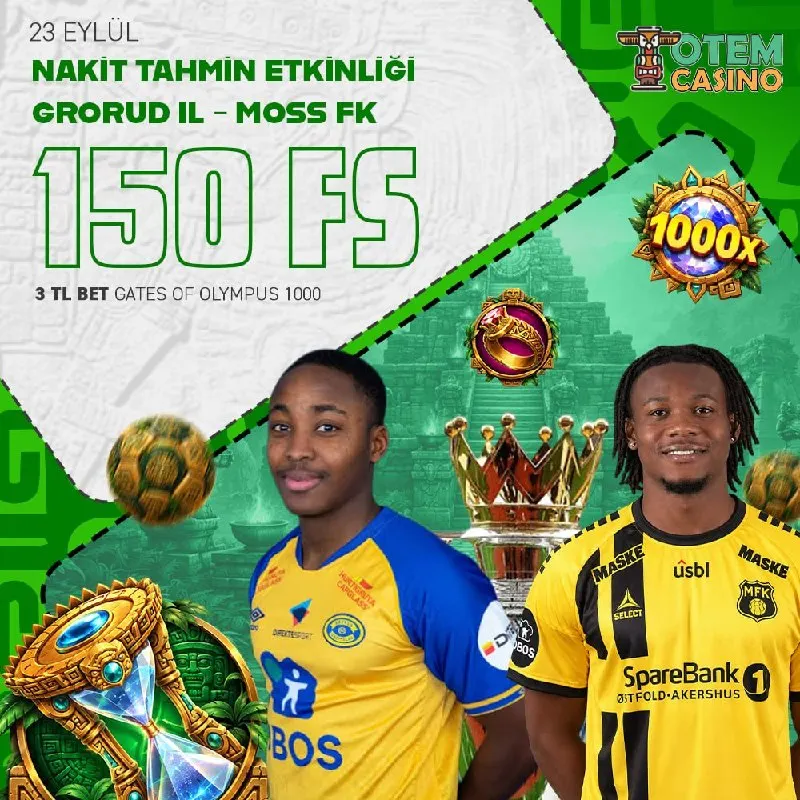 ⚽ TOTEM CASİNO ÖDÜLLÜ TAHMİN ETKİNLİĞİ BAŞLADI! ⚽ 💰 Grorud IL - Moss FK maçına özel…