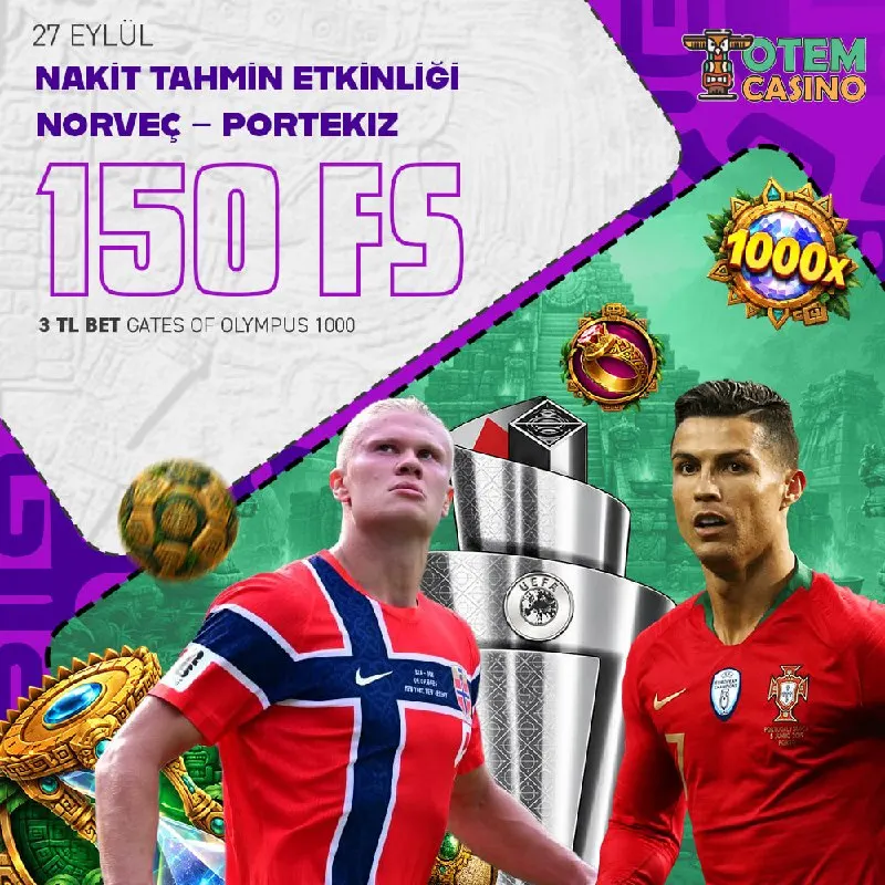 ⚽ TOTEM CASİNO ÖDÜLLÜ TAHMİN ETKİNLİĞİ BAŞLADI! ⚽ 💰 Norveç - Portekiz maçına özel tahmin…